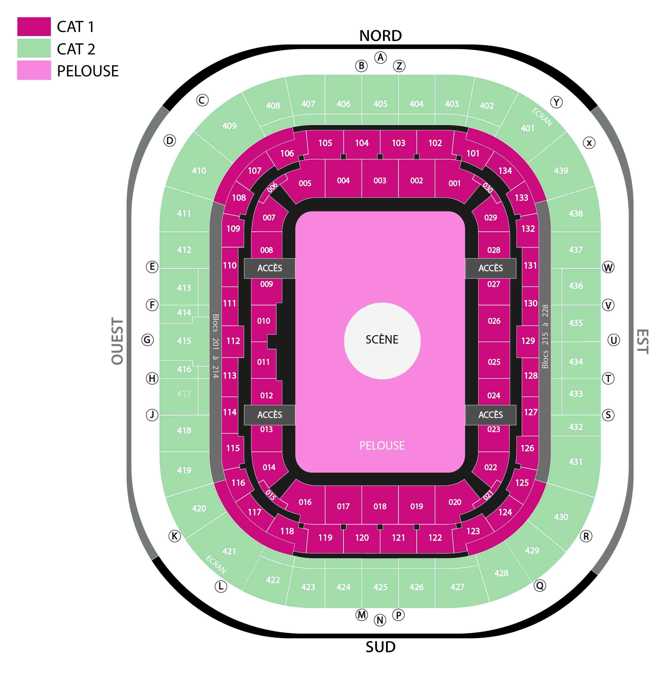 Plan Stade Pierre Mauroy Indochine 2021 Concert Indochine à Décines Charpieu @ Groupama Stadium le 25 juin 2022