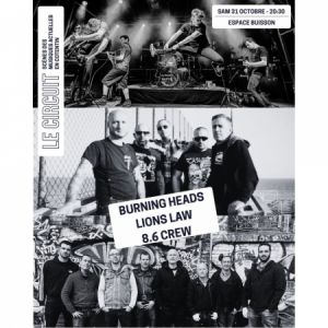 Affiche — Punk sur Cherbourg : Burning Heads + 8.6 Crew + Lions LAW