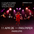 Concert Canzoniere Grecanico Salentino &agrave; PARIS @ LE PAN PIPER - Billets & Places
